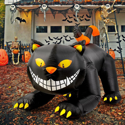 8' x 5' Airblown Halloween Inflatable Scary on sale Black Cat with Animated Eyes